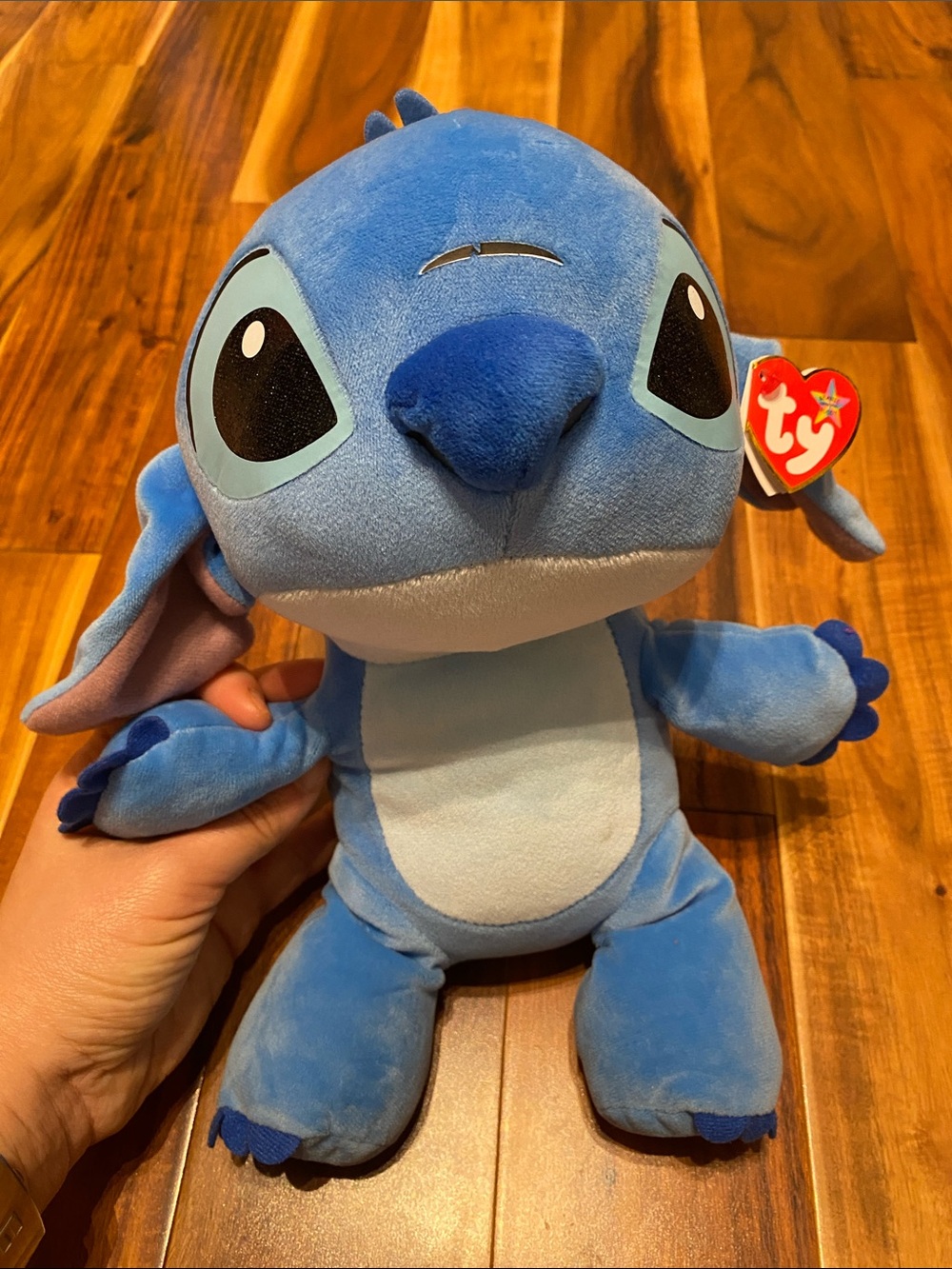 Ty Blue Stitch Plush - Light & Dark Blue Soft Toy